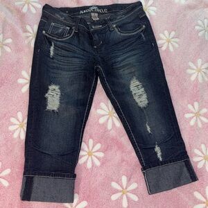 Almost Famous dark blue disstressed jeans